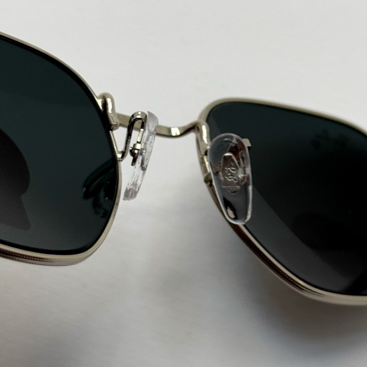 عینک ریبن هگزونال شیشه سنگ مشکی فریم نقره ای به همراه پک کامل ریبن کد Rayban RB 3548 (ارسال رایگان)