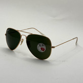 عینک ریبن خلبانی شیشه سنگ پلاریزه سبز با فریم طلایی به همراه پک کامل ریبن کد Rayban RB 3026 (ارسال رایگان)