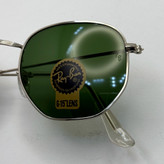 عینک ریبن هگزونال شیشه سنگ سبز فریم نقره ای به همراه پک کامل ریبن کد Rayban RB 3548 (ارسال رایگان)