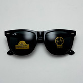 عینک آفتابی ریبن ویفرر شیشه سنگ مشکی براق به همراه پک کامل ریبن Rayban WAYFARER RB 2140 سایز 54 (ارسال رایگان)