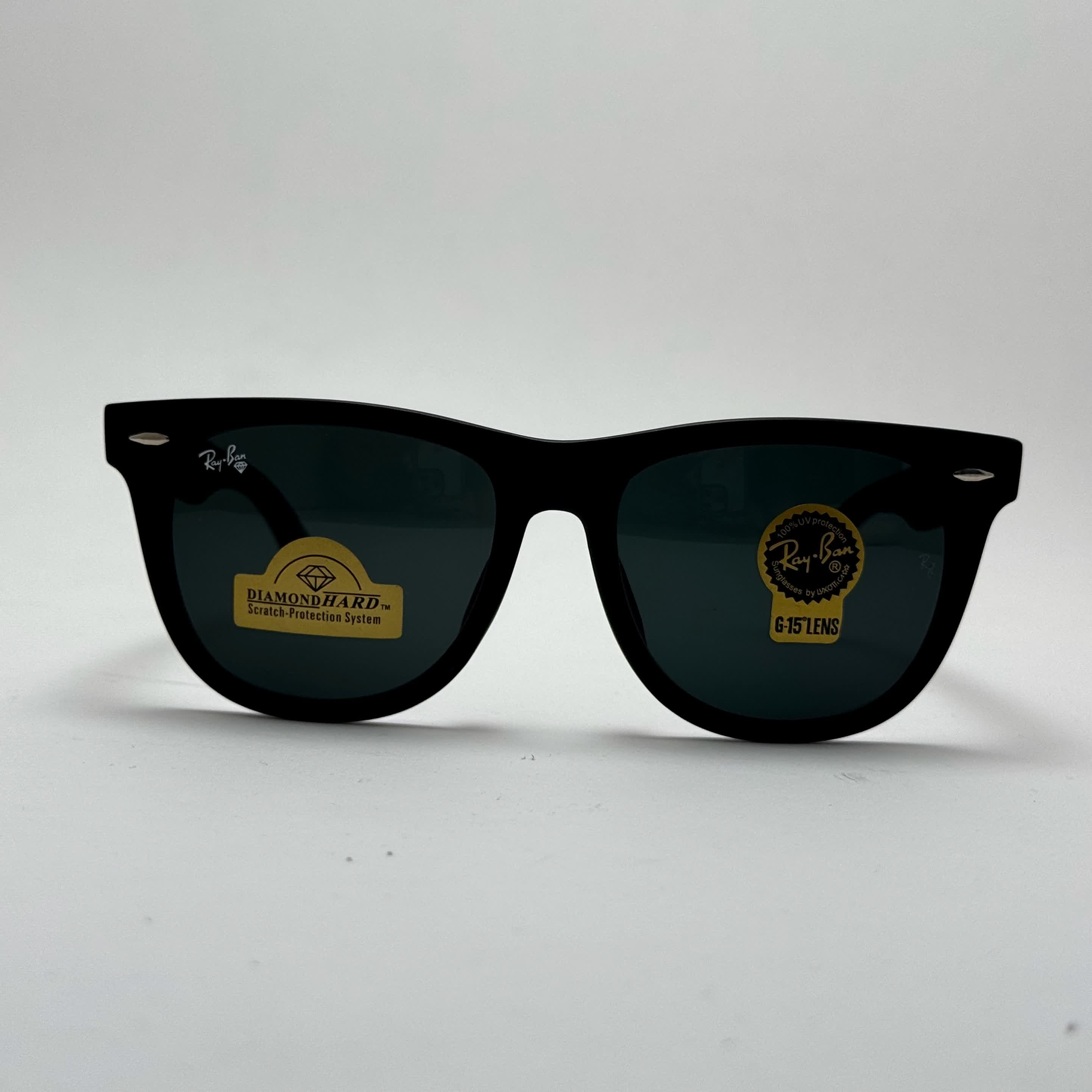 عینک آفتابی ریبن ویفرر شیشه سنگ مشکی به همراه پک کامل ریبن Rayban WAYFARER RB 2140 سایز 54 (ارسال رایگان)