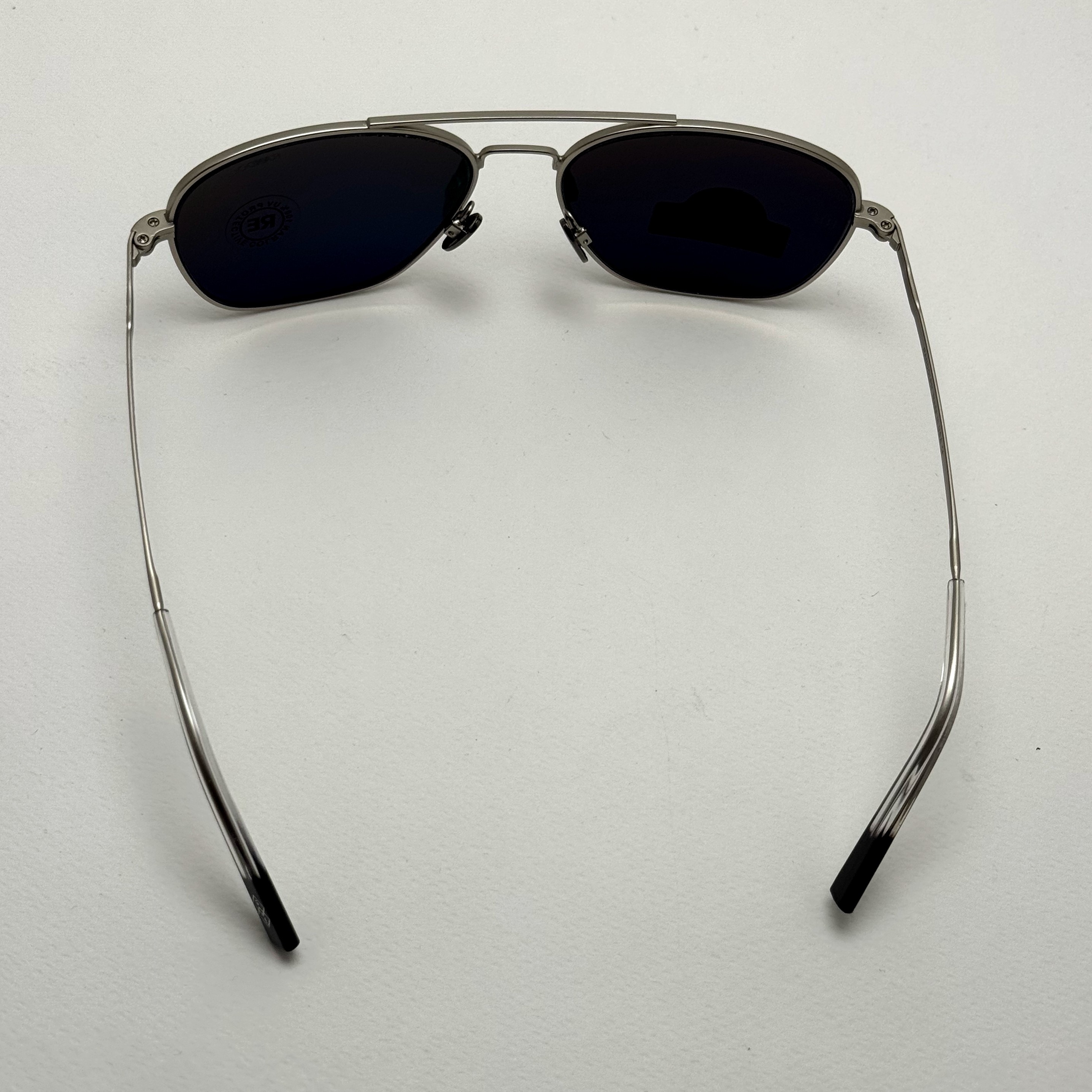 عینک آفتابی خلبانی رندولف شیشه سنگ آنتی رفلکس مشکی نقره ای فول پک RANDOLPH AVIATOR RE 58 24K WHITE GOLD (ارسال رایگان)