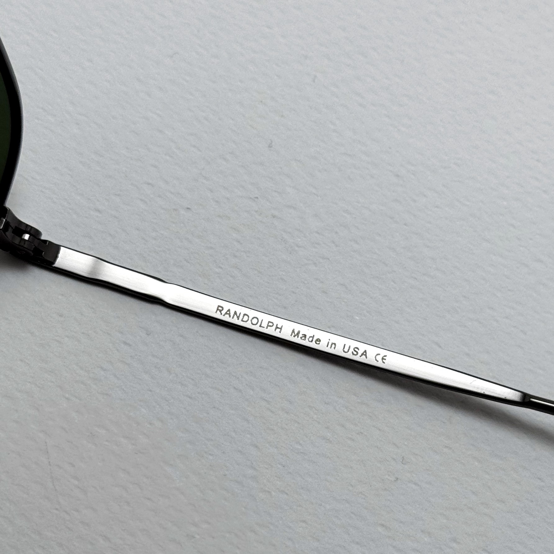 عینک آفتابی خلبانی رندولف شیشه سنگ آنتی رفلکس سبز فریم نوک مدادی فول پک RANDOLPH AVIATOR RE 58 24K (ارسال رایگان)