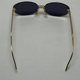 عینک آفتابی زنانه فندی Fendi فریم لس بیضی مدل Oval Frame Diamond Style نگین کاری شده کیفیت مستر مشکی طلایی (ارسال