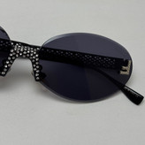 عینک آفتابی زنانه فندی Fendi فریم لس بیضی مدل Oval Frame Diamond Style نگین کاری شده کیفیت مستر تمام مشکی (ارسال رایگان)
