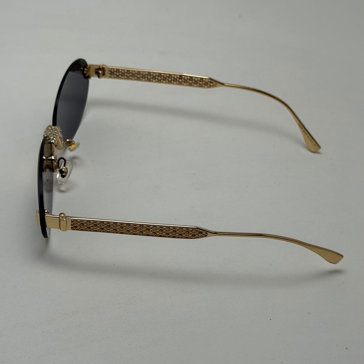 عینک آفتابی زنانه فندی Fendi فریم لس بیضی مدل Oval Frame Diamond Style نگین کاری شده کیفیت مستر مشکی طلایی (ارسال