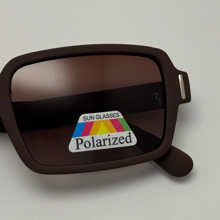 عینک آفتابی پلاریزه ریبن مستطیلی قهوه ای کد rayban RB 2201 (ارسال رایگان)
