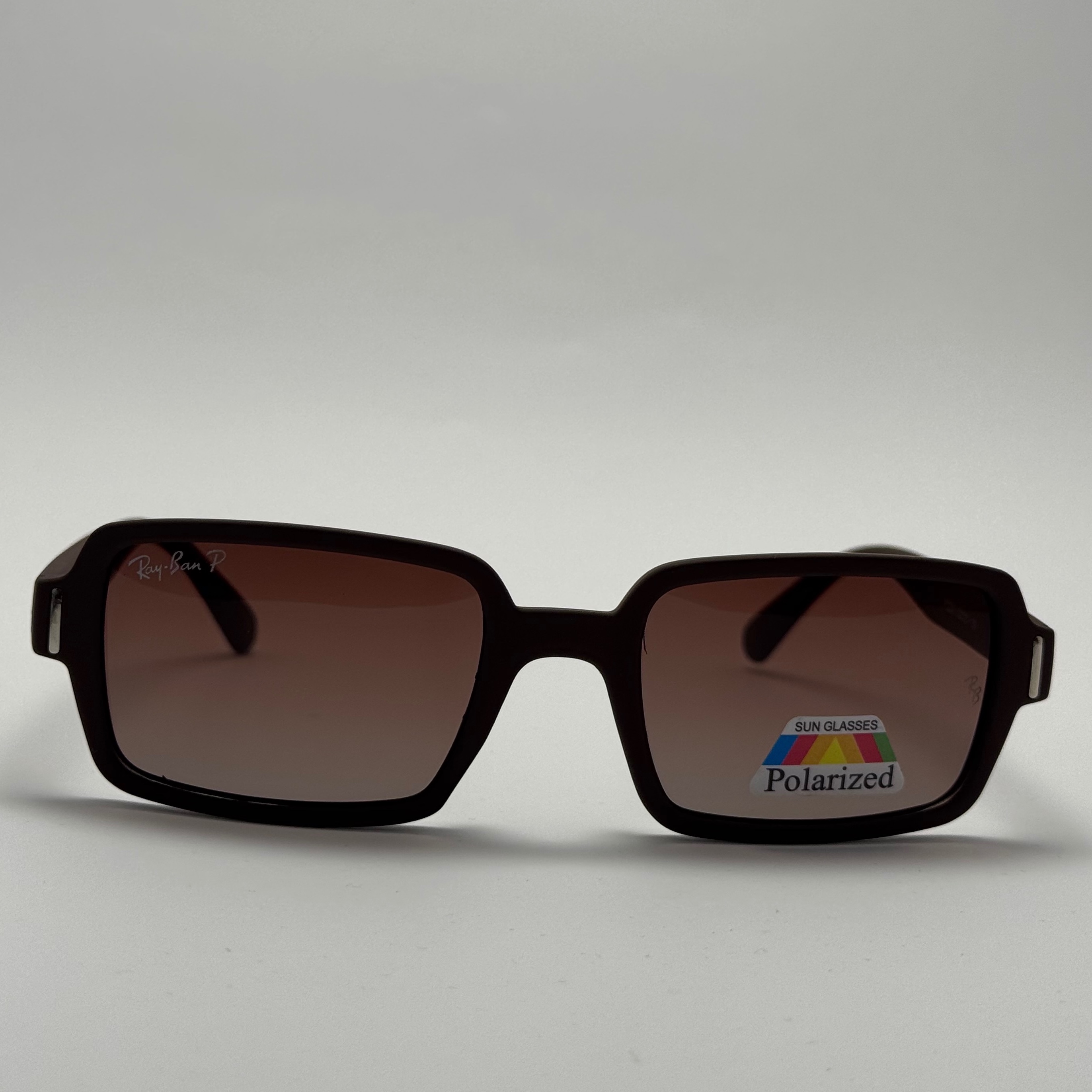 عینک آفتابی پلاریزه ریبن مستطیلی قهوه ای کد rayban RB 2201 (ارسال رایگان)