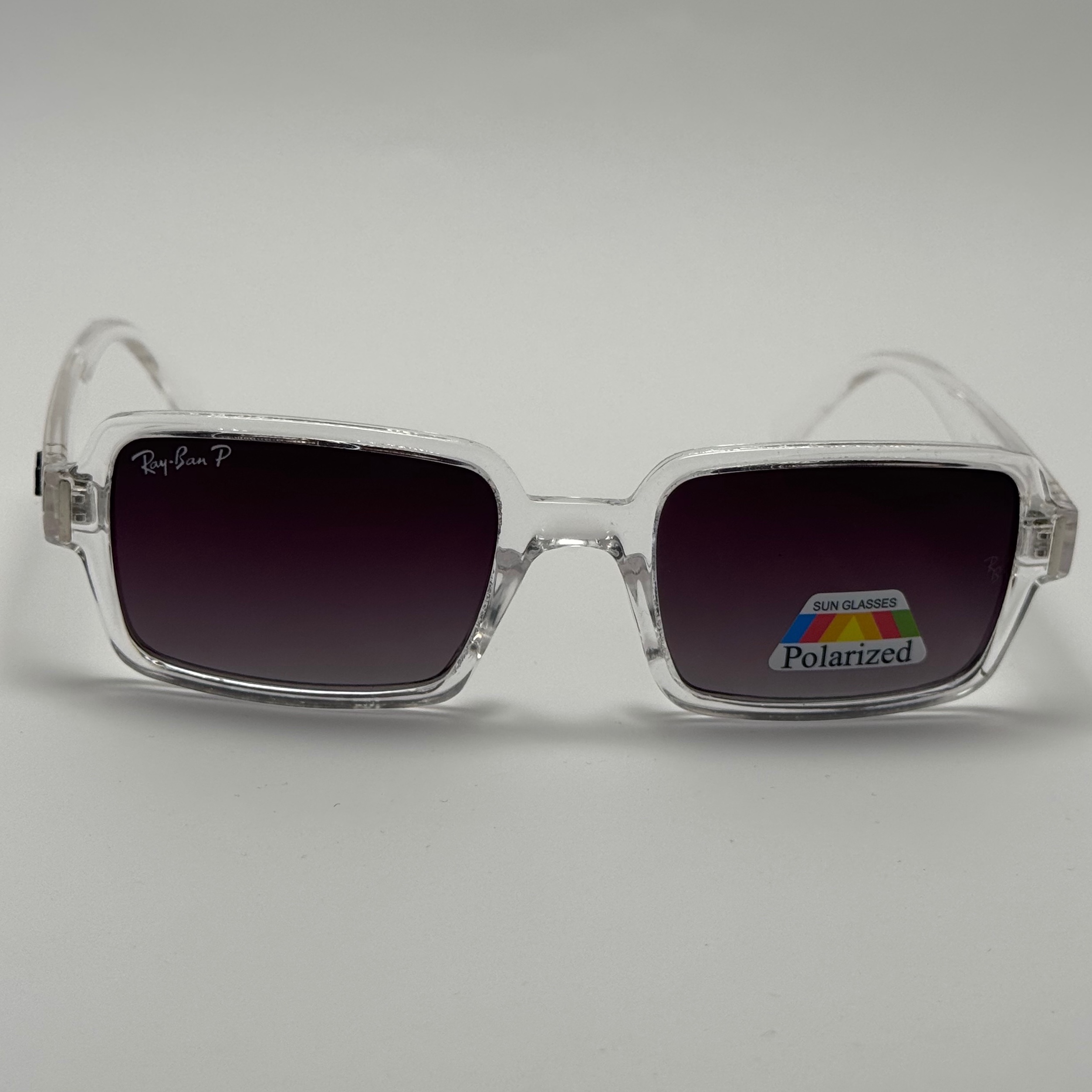 عینک آفتابی پلاریزه ریبن مستطیلی کریستالی مشکی کد rayban RB 2201 (ارسال رایگان)