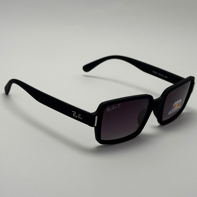 عینک آفتابی پلاریزه ریبن مستطیلی تمام مشکی کد rayban RB 2201 (ارسال رایگان)