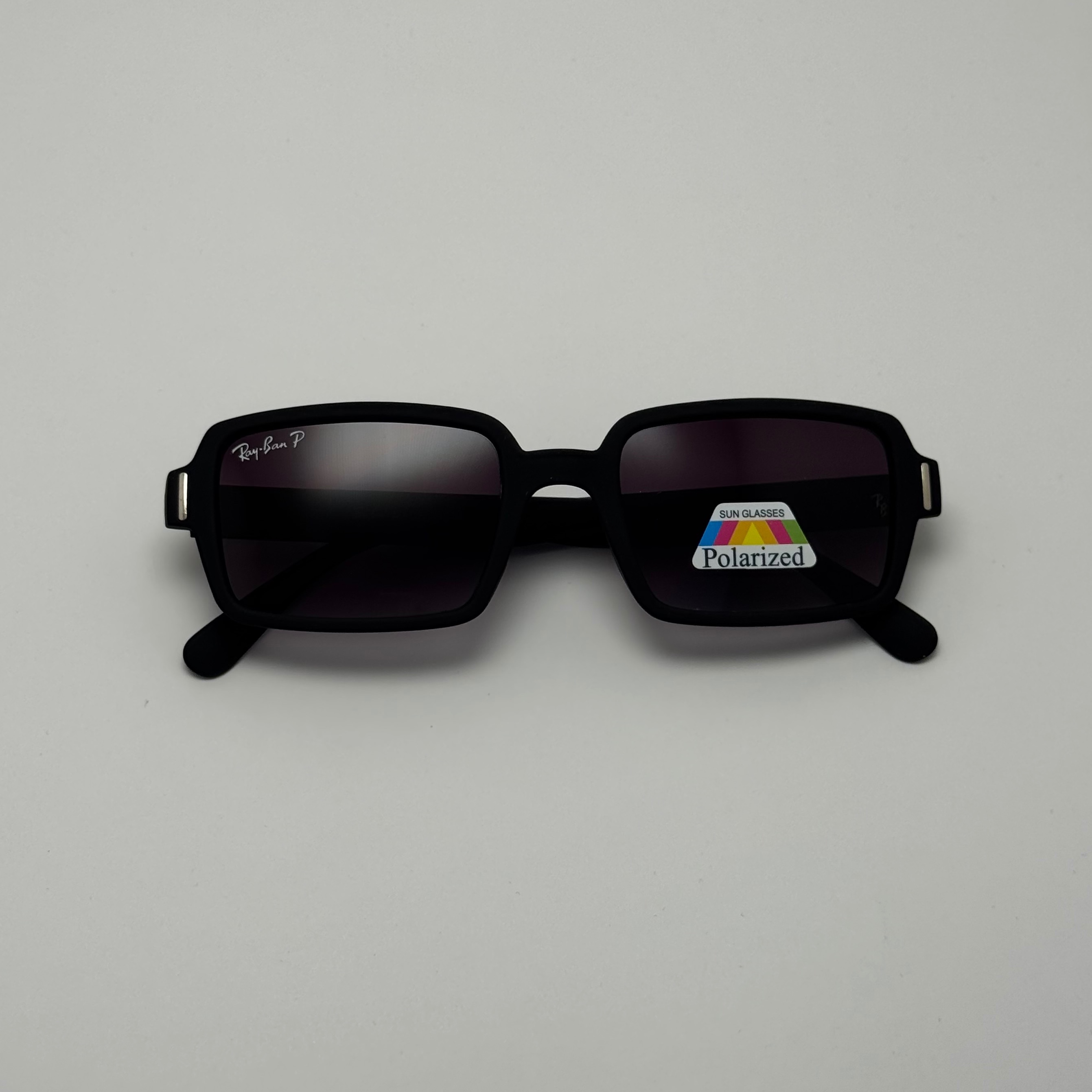 عینک آفتابی پلاریزه ریبن مستطیلی تمام مشکی کد rayban RB 2201 (ارسال رایگان)