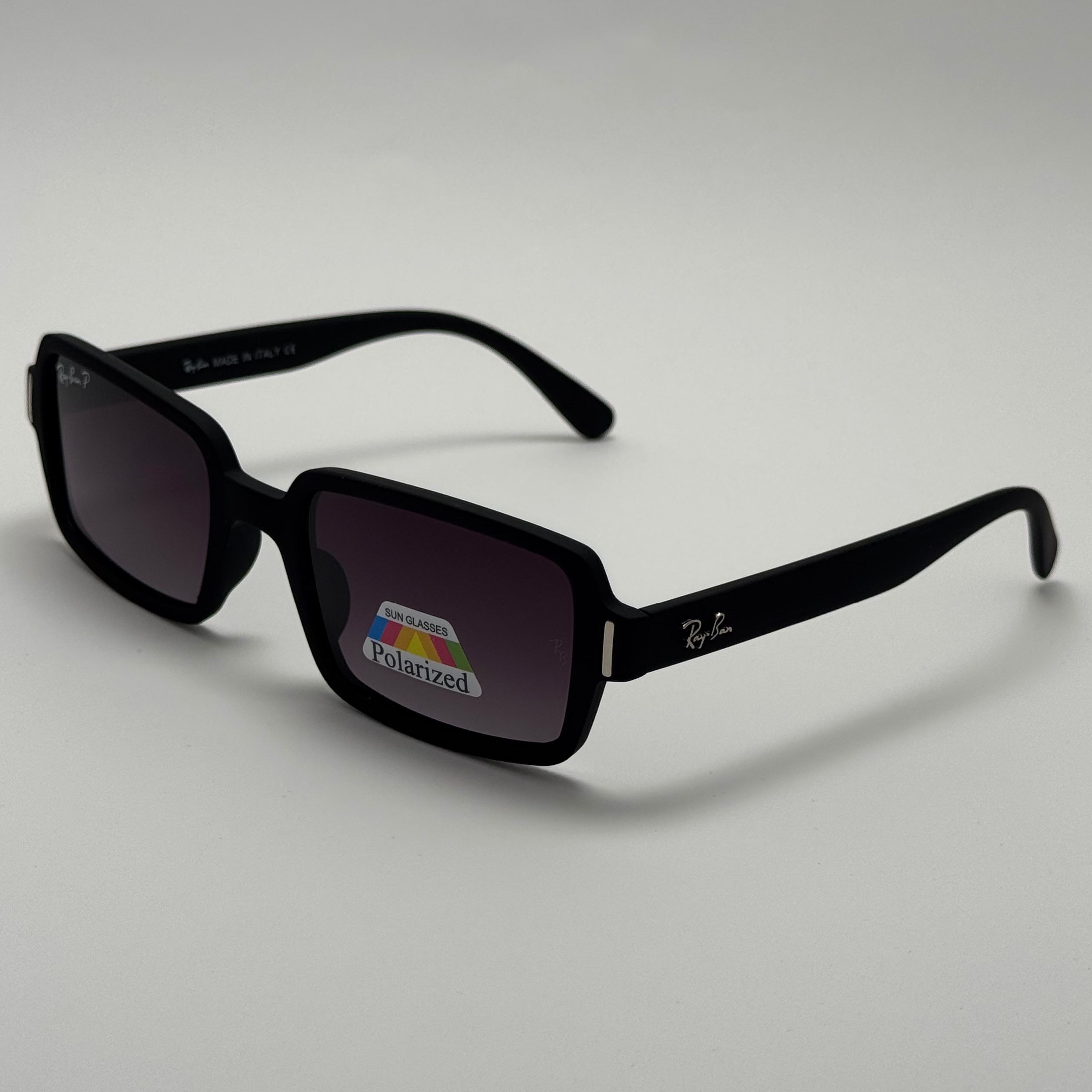 عینک آفتابی پلاریزه ریبن مستطیلی تمام مشکی کد rayban RB 2201 (ارسال رایگان)