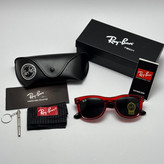 عینک آفتابی ریبن ویفرر شیشه سنگ مشکی قرمز به همراه پک کامل ریبن Rayban WAYFARER RB 0502S (ارسال رایگان)