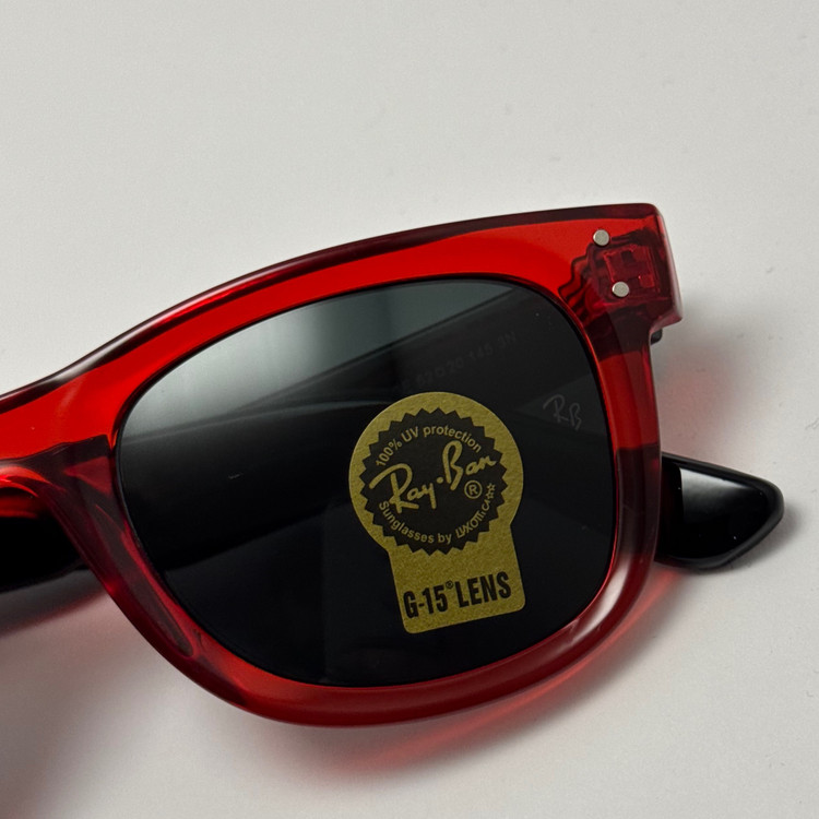 عینک آفتابی ریبن ویفرر شیشه سنگ مشکی قرمز به همراه پک کامل ریبن Rayban WAYFARER RB 0502S (ارسال رایگان)