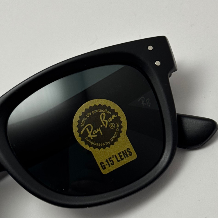 عینک آفتابی ریبن ویفرر شیشه سنگ مشکی مات به همراه پک کامل ریبن Rayban WAYFARER RB 0502S