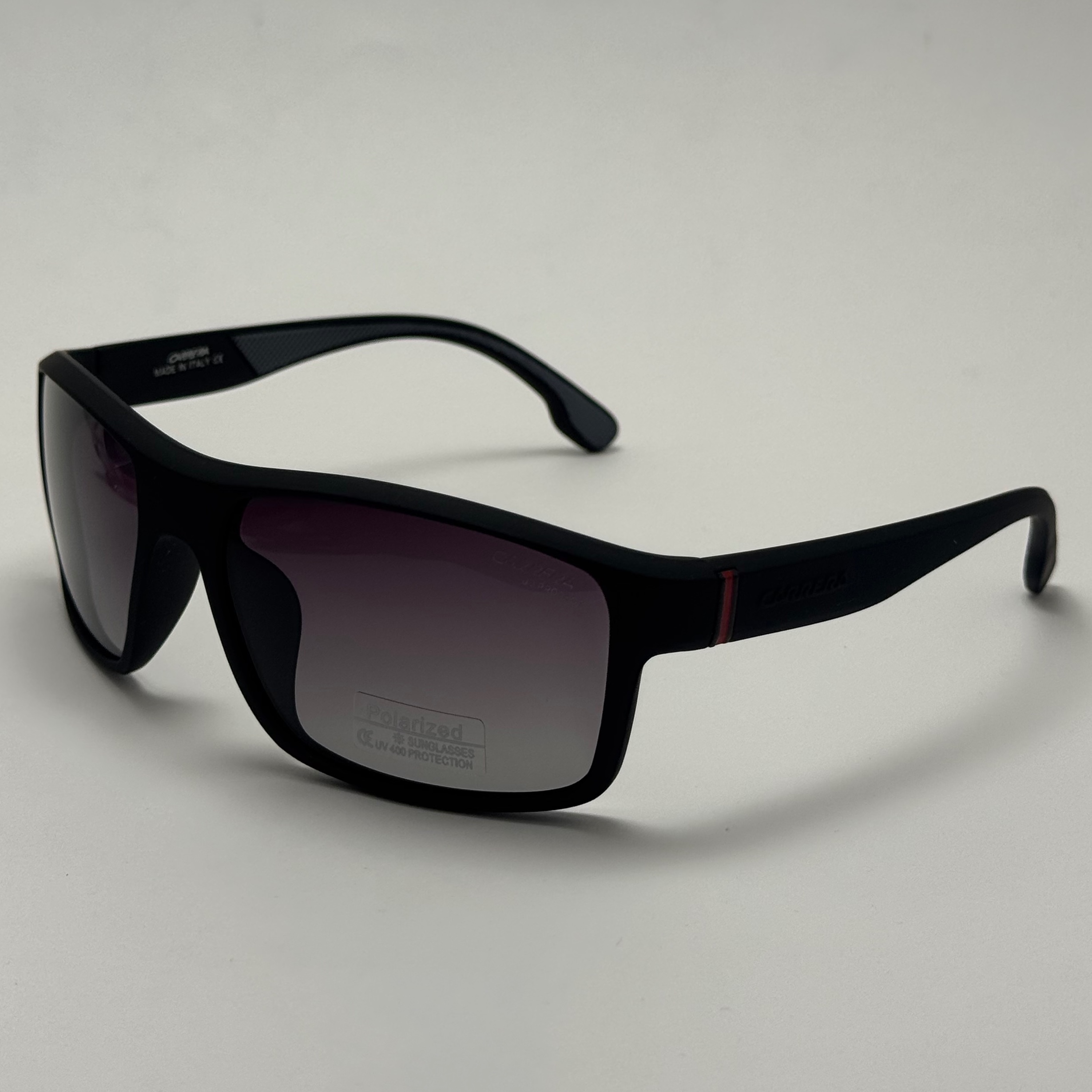 عینک آفتابی پلاریزه اسپرت کررا CARRERA مشکی مناسب رانندگی به همراه کاور پارچه ای و دستمال نانو مخصوص کد 2218