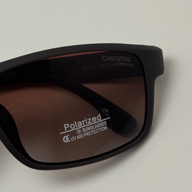 عینک آفتابی پلاریزه اسپرت کررا CARRERA قهوه ای مناسب رانندگی به همراه کاور پارچه ای و دستمال نانو مخصوص کد 2218 (ارسال