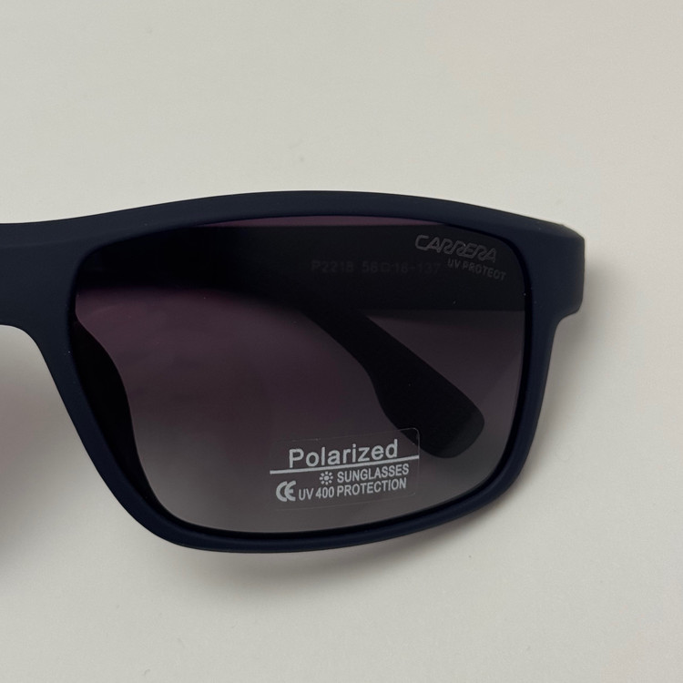 عینک آفتابی پلاریزه اسپرت کررا CARRERA آبی نفتی مناسب رانندگی به همراه کاور پارچه ای و دستمال نانو مخصوص کد 2218 (ارسال