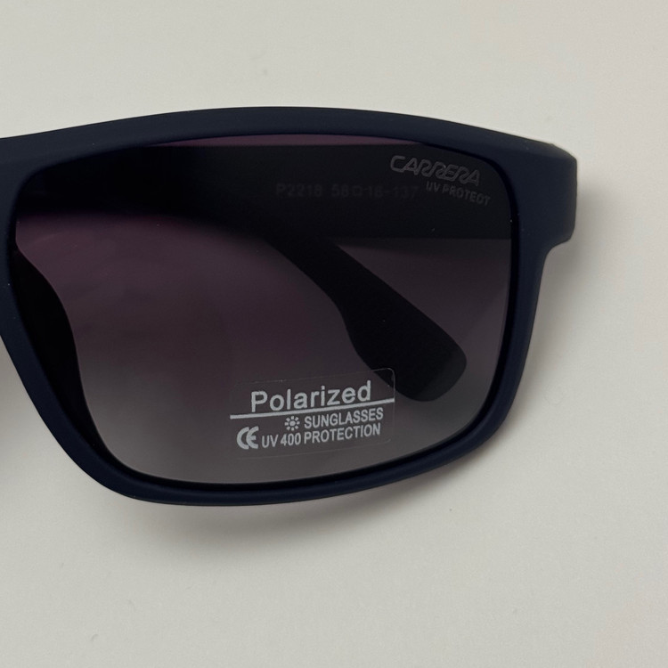 عینک آفتابی پلاریزه اسپرت کررا CARRERA آبی نفت مناسب رانندگی به همراه کاور پارچه ای و دستمال نانو مخصوص کد 2218 (ارسال