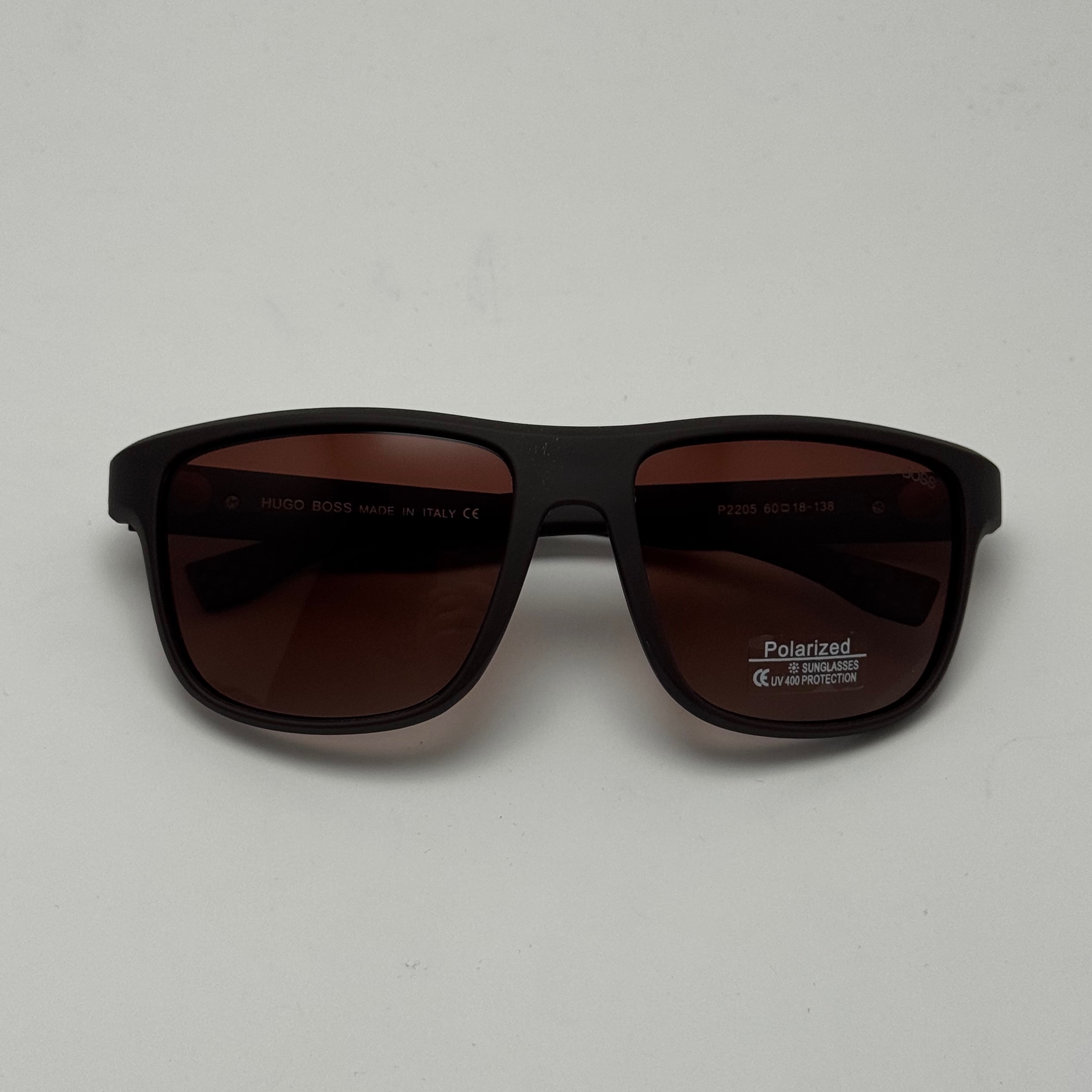 عینک آفتابی پلاریزه هوگو باس HUGO BOSS قهوه ای کد 2205 - عینک رانندگی (ارسال رایگان)