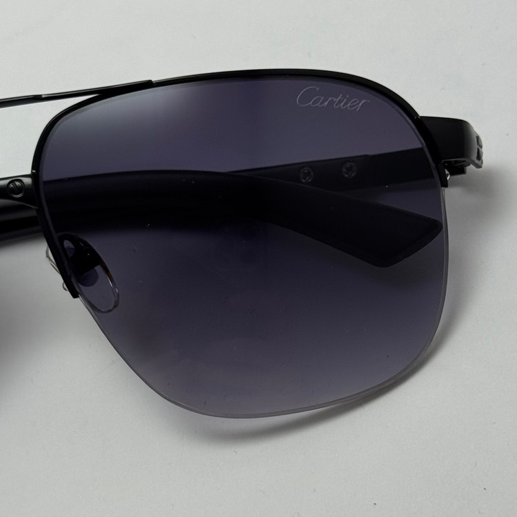 عینک آفتابی مردانه کارتیر Cartier مدل Santos تمام مشکی (ارسال رایگان)