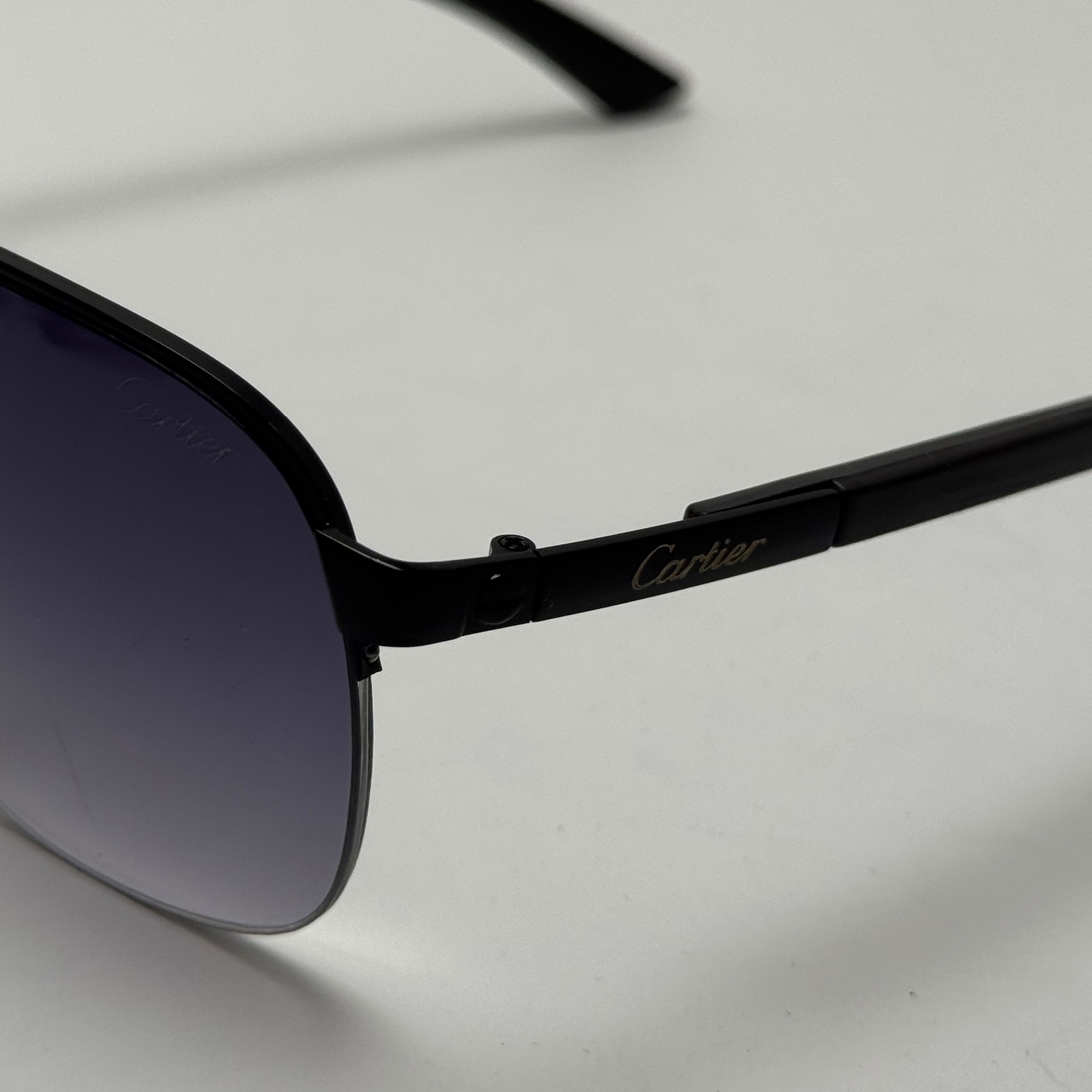 عینک آفتابی مردانه کارتیر Cartier مدل Santos تمام مشکی (ارسال رایگان)