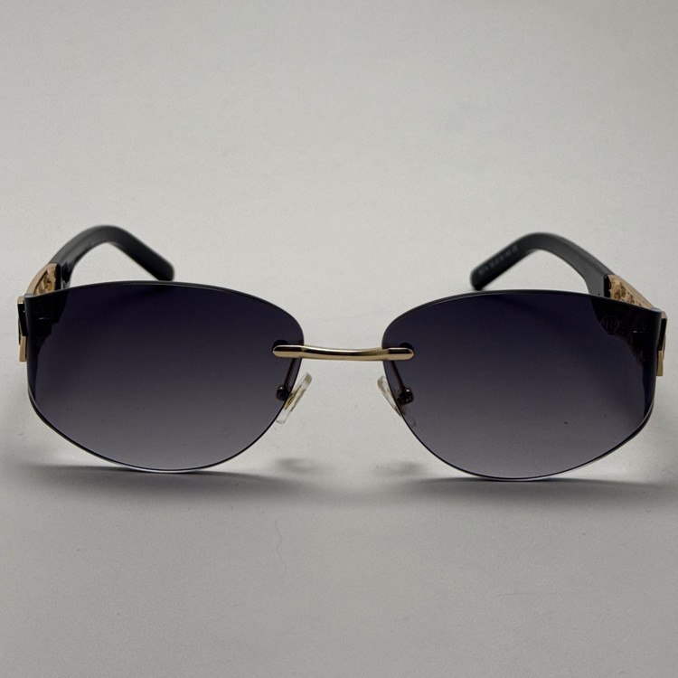 عینک آفتابی فیلیپ پلین Philip Plein مدل Luxury Shield فریم لس مشکی طلایی - لنز UV400 (ارسال رایگان)