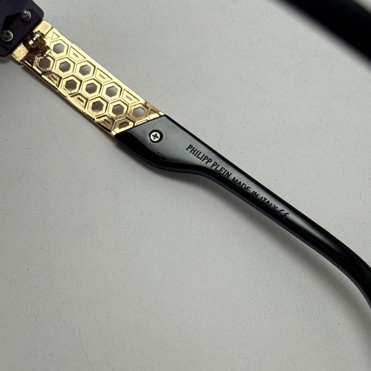 عینک آفتابی فیلیپ پلین Philip Plein مدل Luxury Shield فریم لس مشکی طلایی - لنز UV400 (ارسال رایگان)