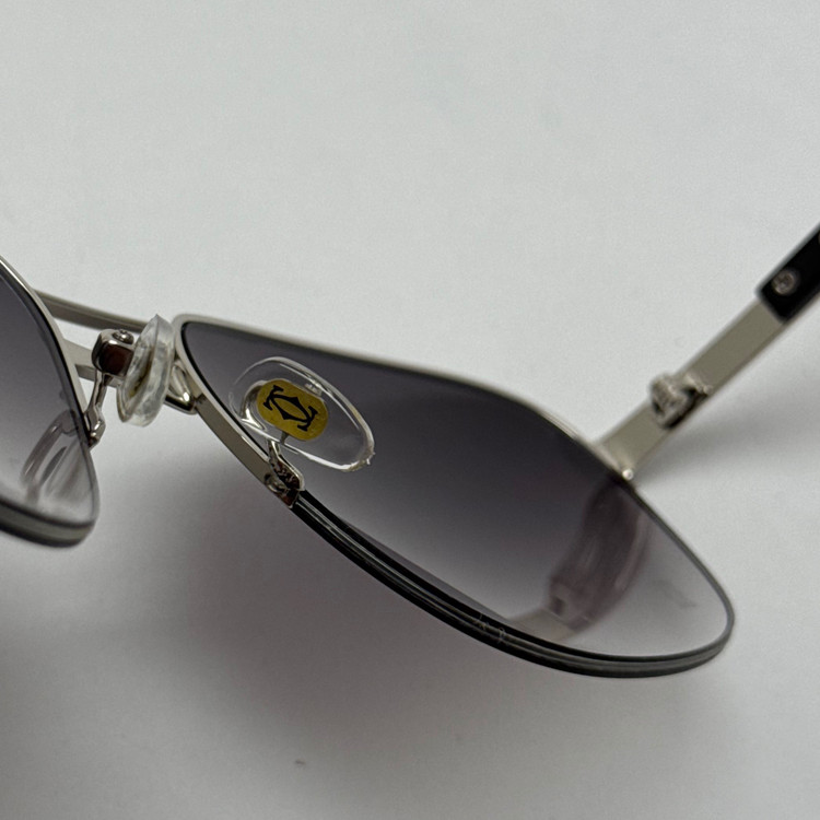 عینک آفتابی مردانه کارتیر Cartier مدل Santos مشکی نقره ای (ارسال رایگان)