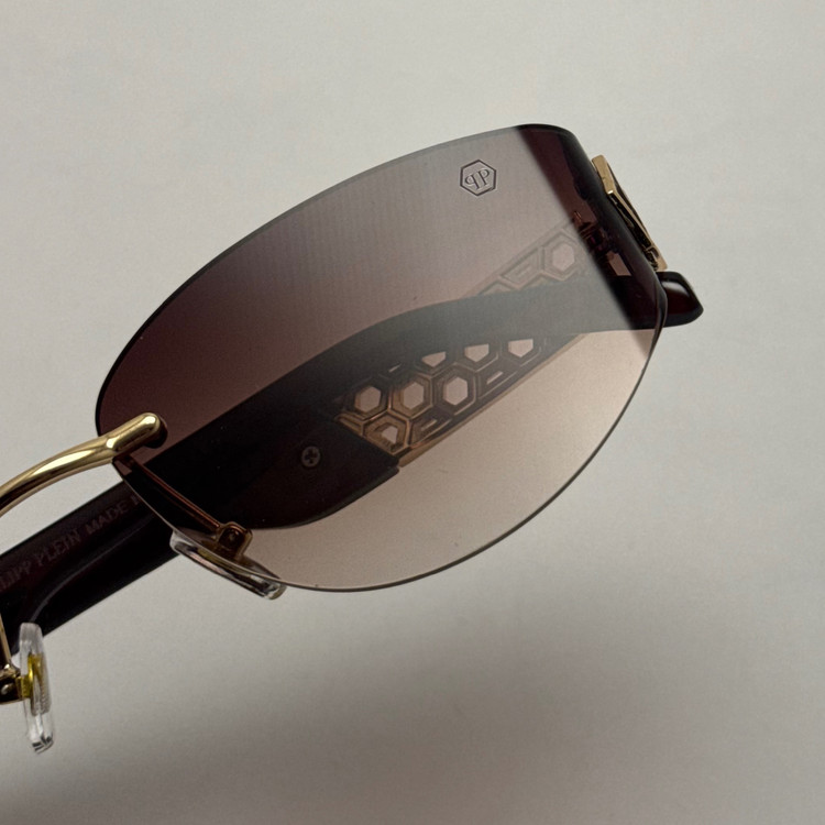عینک آفتابی فیلیپ پلین Philip Plein مدل Luxury Shield فریم لس قهوه ای - لنز UV400 (ارسال رایگان)