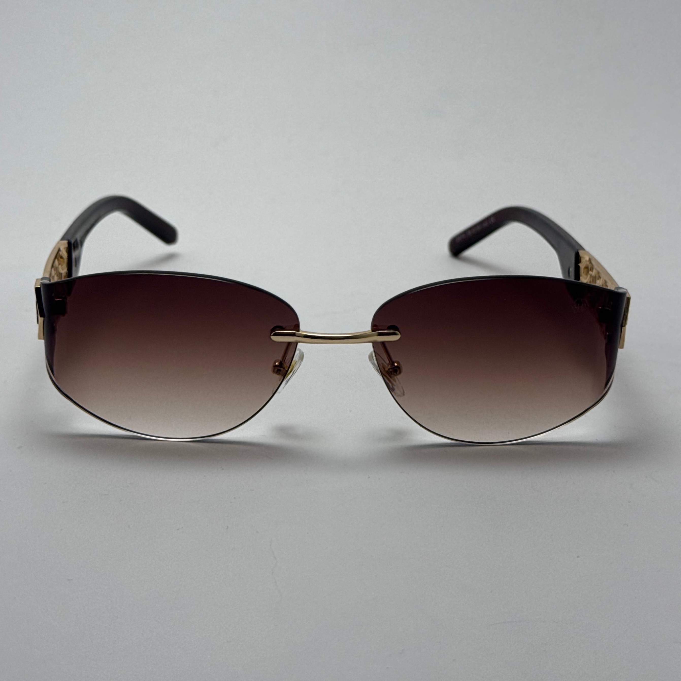 عینک آفتابی فیلیپ پلین Philip Plein مدل Luxury Shield فریم لس قهوه ای - لنز UV400 (ارسال رایگان)