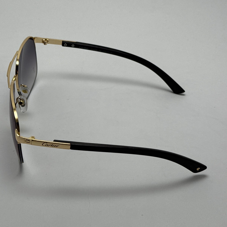 عینک آفتابی مردانه کارتیر Cartier مدل Santos آبی طلایی (ارسال رایگان)