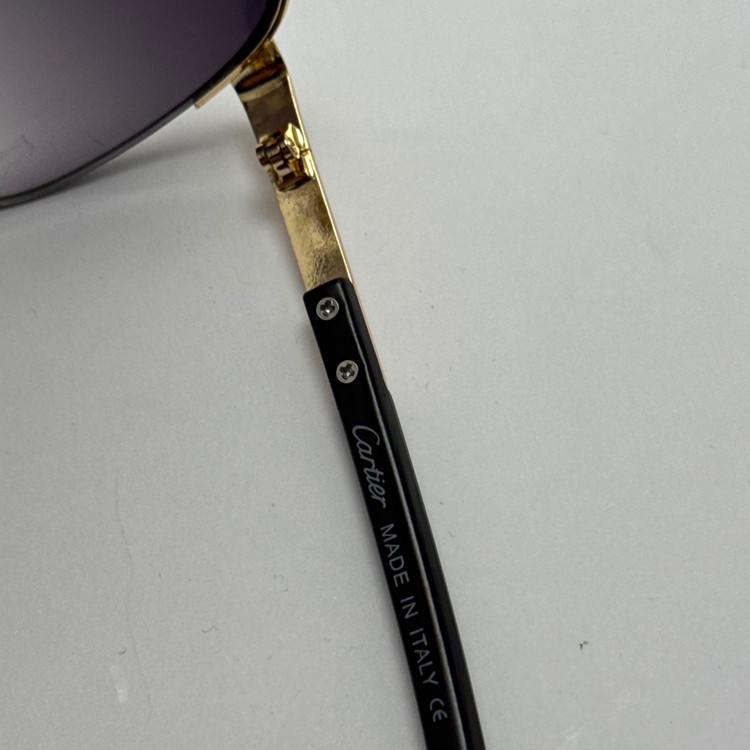 عینک آفتابی مردانه کارتیر Cartier مدل Santos آبی طلایی (ارسال رایگان)