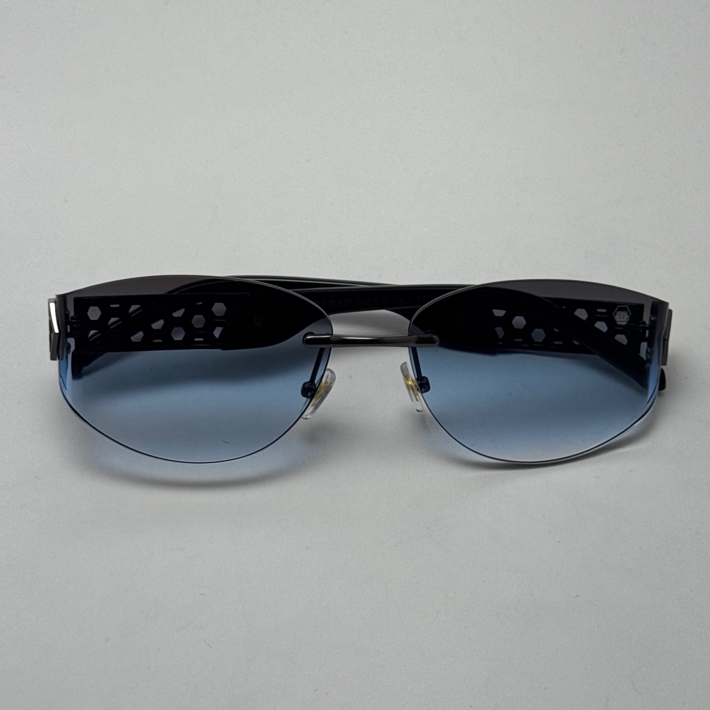 عینک آفتابی فیلیپ پلین Philip Plein مدل Luxury Shield فریم لس آبی - لنز UV400 (ارسال رایگان)
