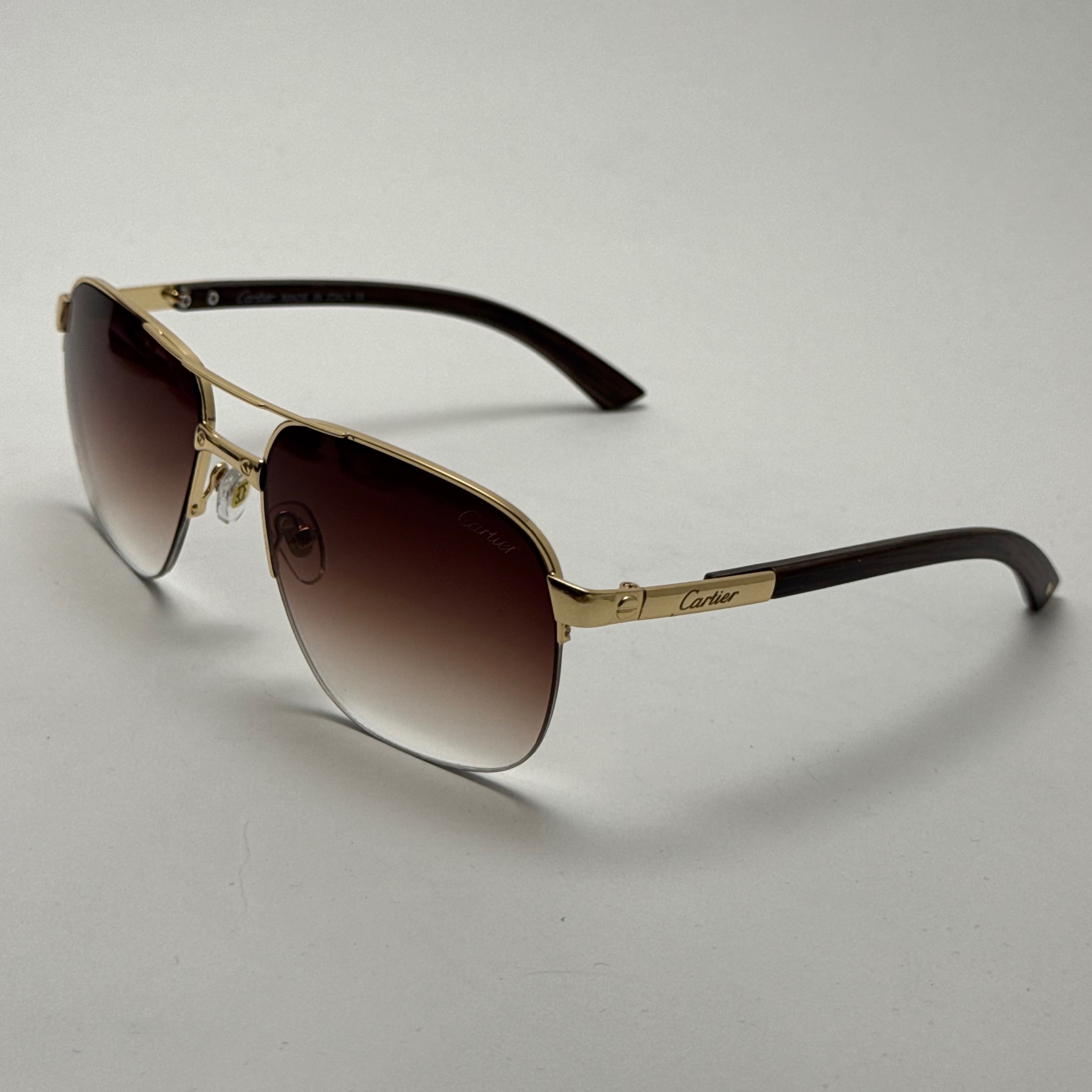 عینک آفتابی مردانه کارتیر Cartier مدل Santos قهوه ای (ارسال رایگان)