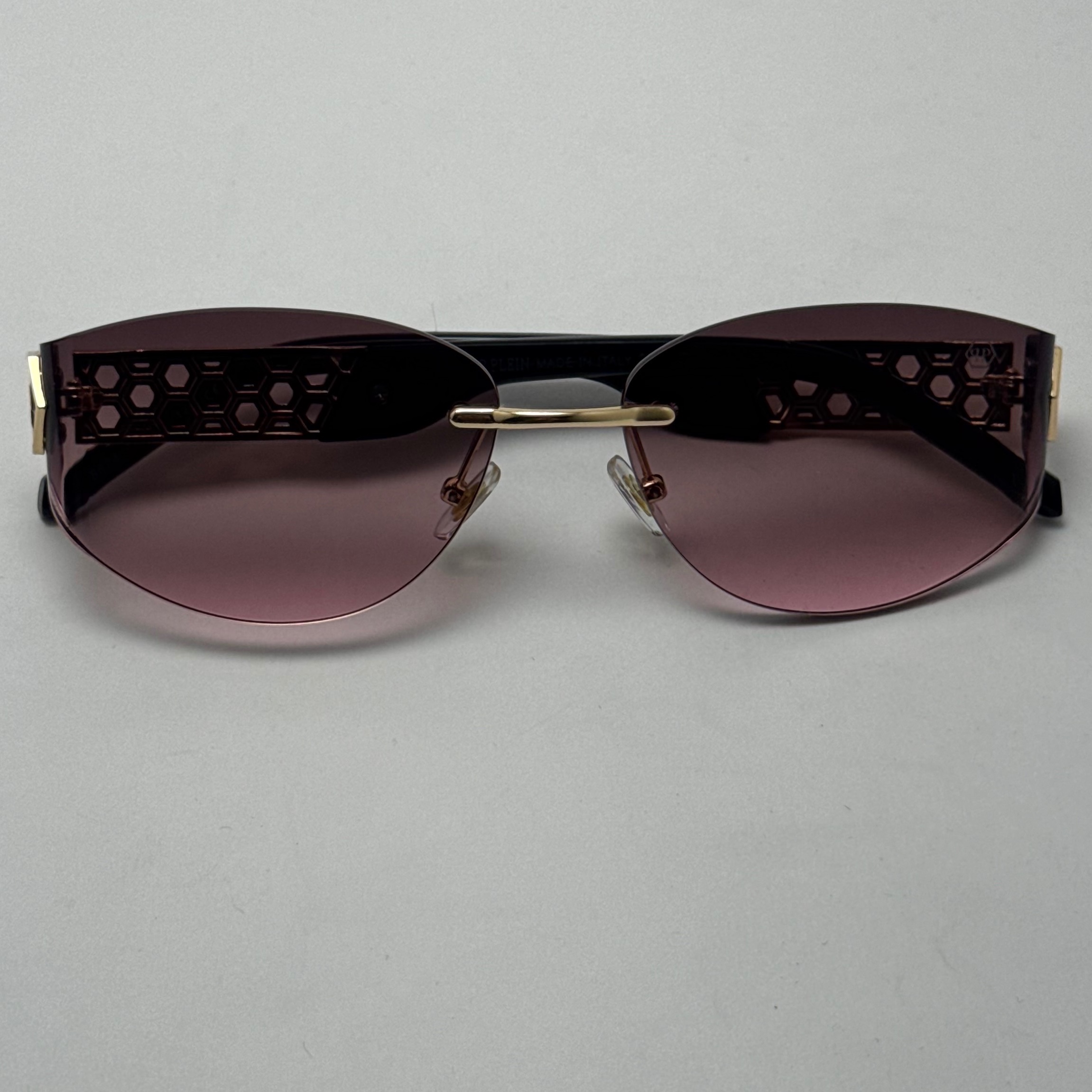 عینک آفتابی فیلیپ پلین Philip Plein مدل Luxury Shield فریم لس بنفش صورتی - لنز UV400 (ارسال رایگان)