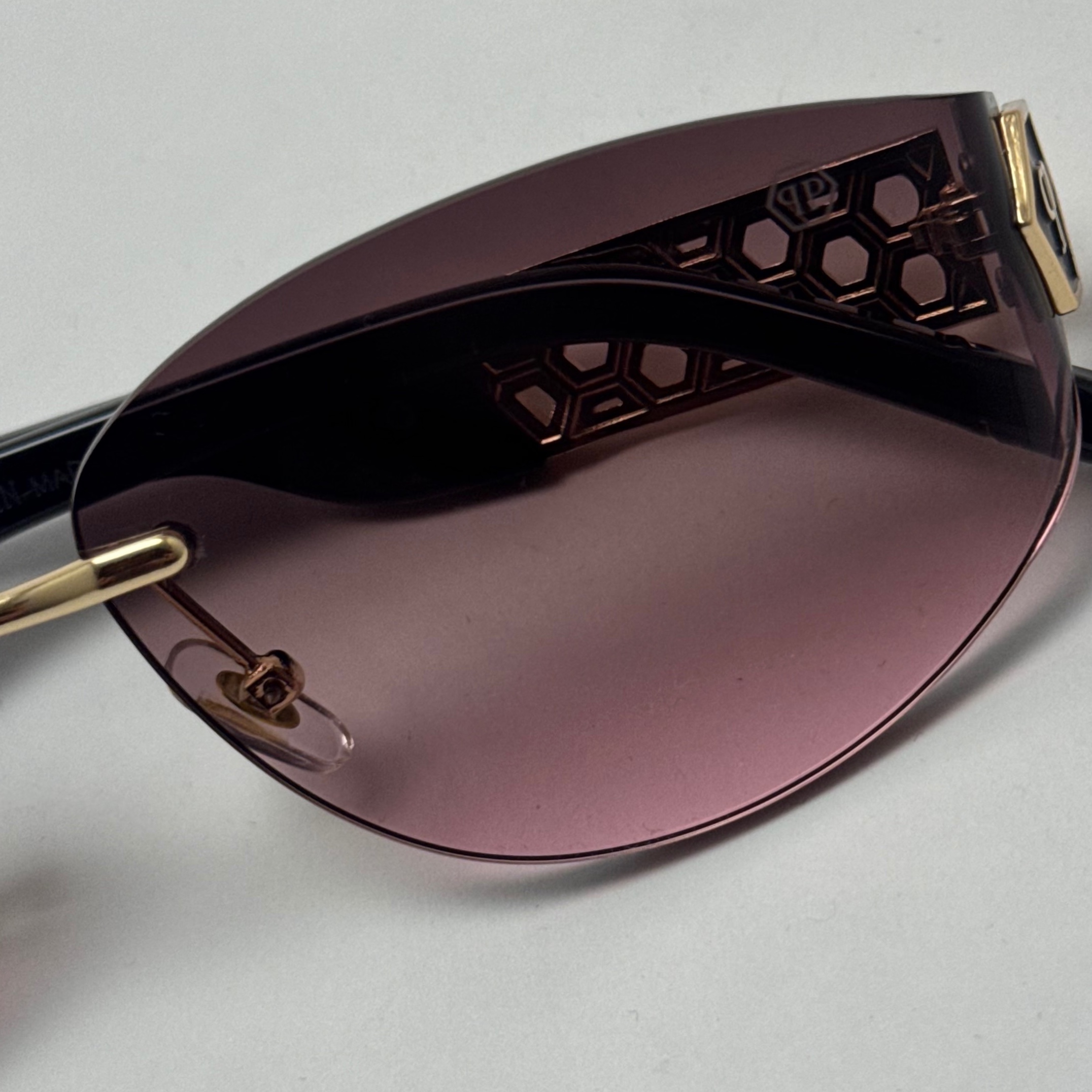 عینک آفتابی فیلیپ پلین Philip Plein مدل Luxury Shield فریم لس بنفش صورتی - لنز UV400 (ارسال رایگان)