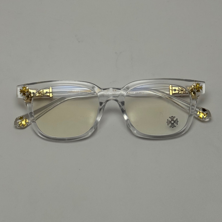 عینک بلوکات کروم هارتز کریستالی طلایی Chrome Hearts 2273 با پک کامل کروم هارتز - کیفیت مستر (ارسال رایگان)