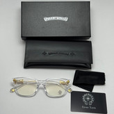 عینک بلوکات کروم هارتز کریستالی طلایی Chrome Hearts 2273 با پک کامل کروم هارتز - کیفیت مستر (ارسال رایگان)