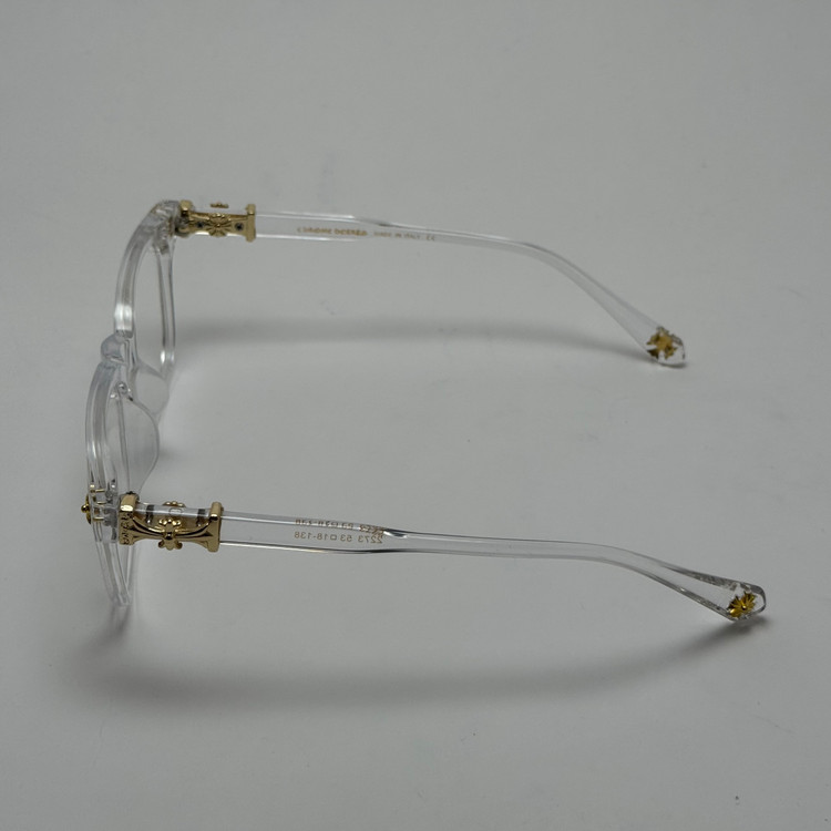 عینک بلوکات کروم هارتز کریستالی طلایی Chrome Hearts 2273 با پک کامل کروم هارتز - کیفیت مستر (ارسال رایگان)