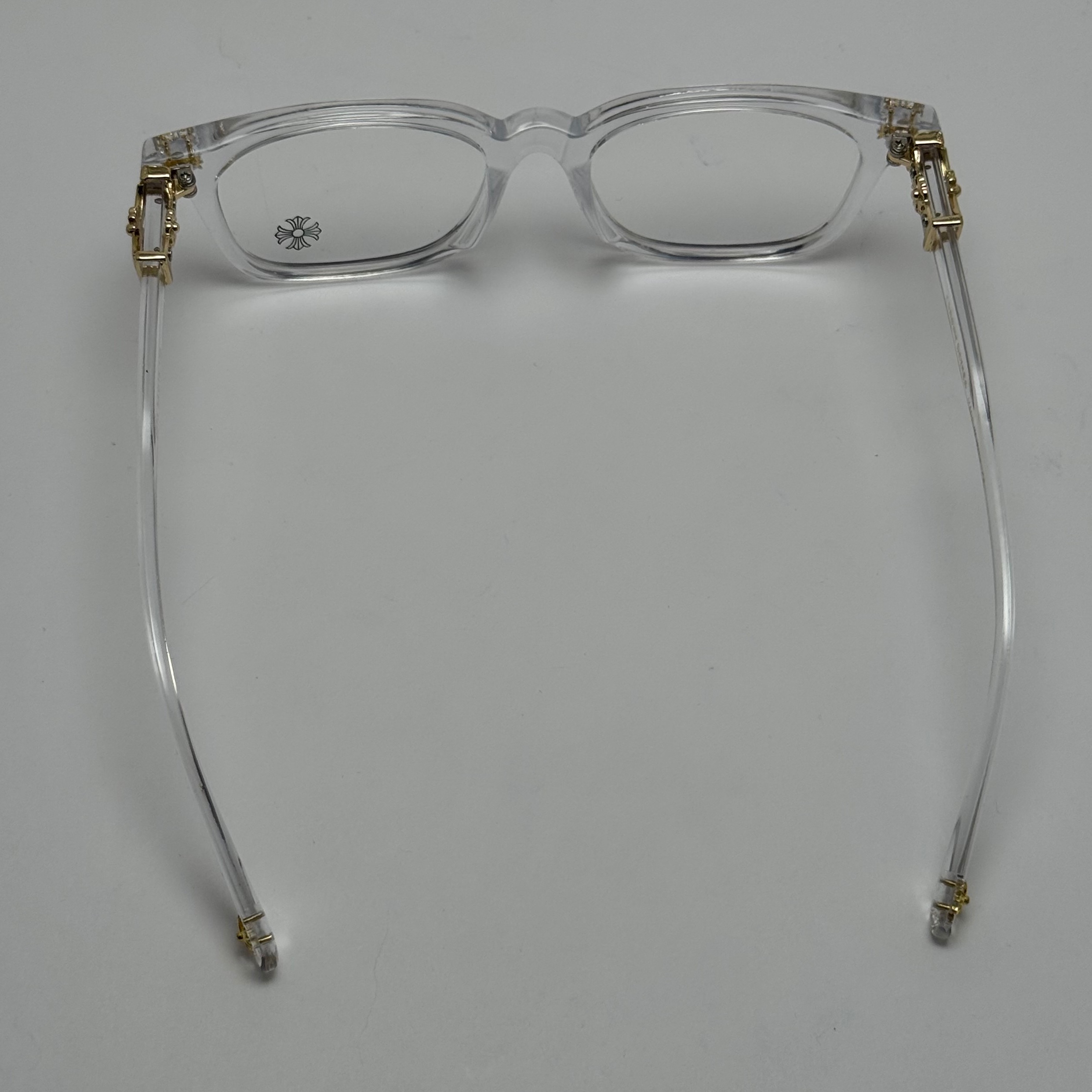عینک بلوکات کروم هارتز کریستالی طلایی Chrome Hearts 2273 با پک کامل کروم هارتز - کیفیت مستر (ارسال رایگان)