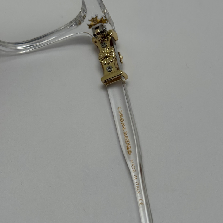 عینک بلوکات کروم هارتز کریستالی طلایی Chrome Hearts 2273 با پک کامل کروم هارتز - کیفیت مستر (ارسال رایگان)