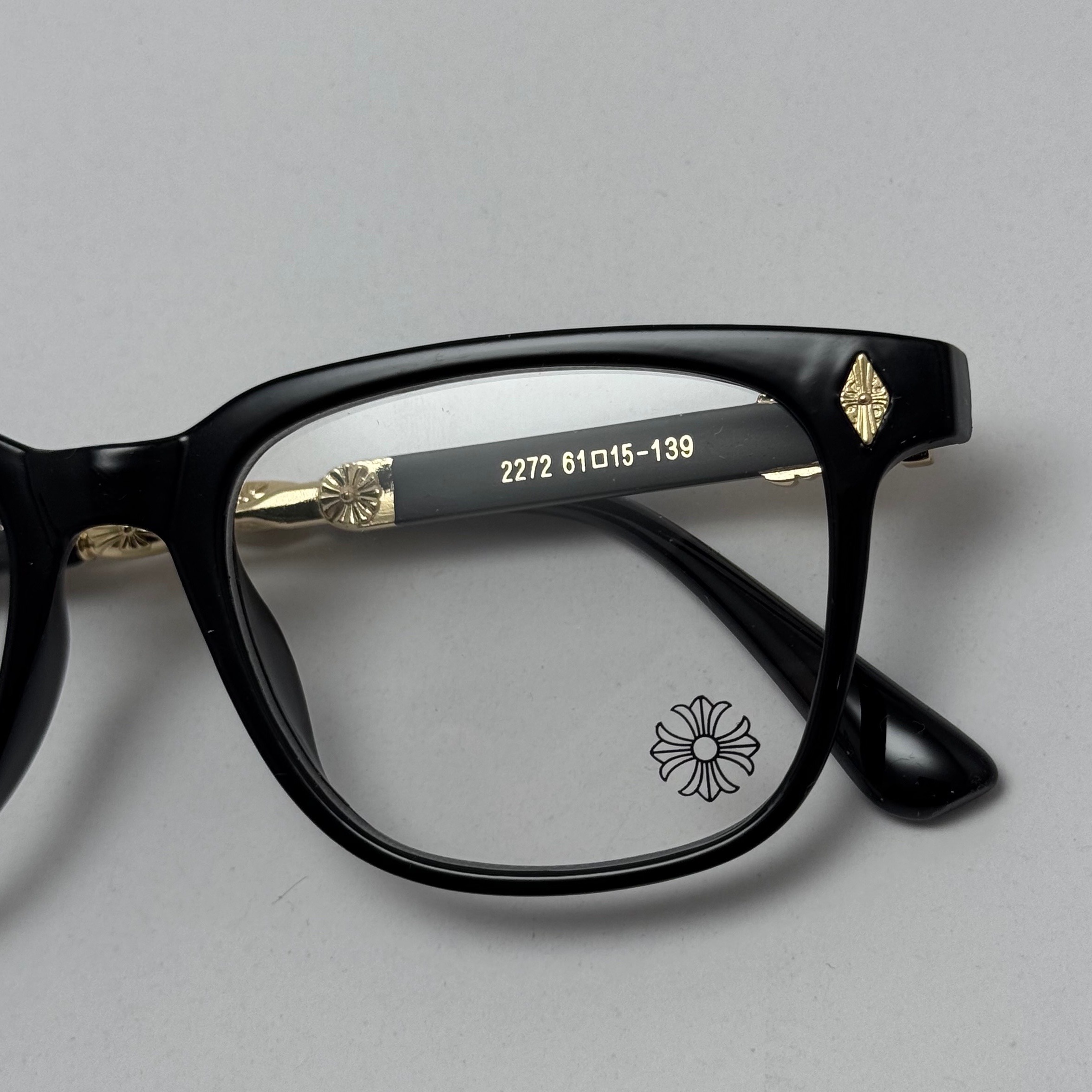 عینک بلوکات کروم هارتز مشکی طلایی Chrome Hearts 2272 - کیفیت مستر (ارسال رایگان)