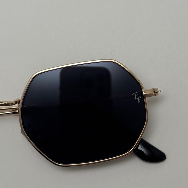 عینک آفتابی ریبن Ray-ban مشکی فریم طلایی کد RB 3556