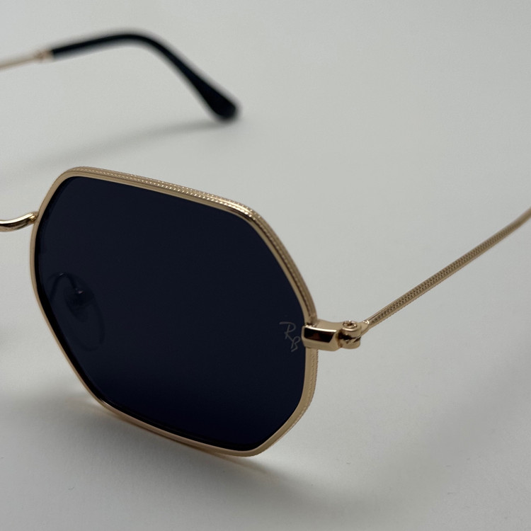 عینک آفتابی ریبن Ray-ban مشکی فریم طلایی کد RB 3556