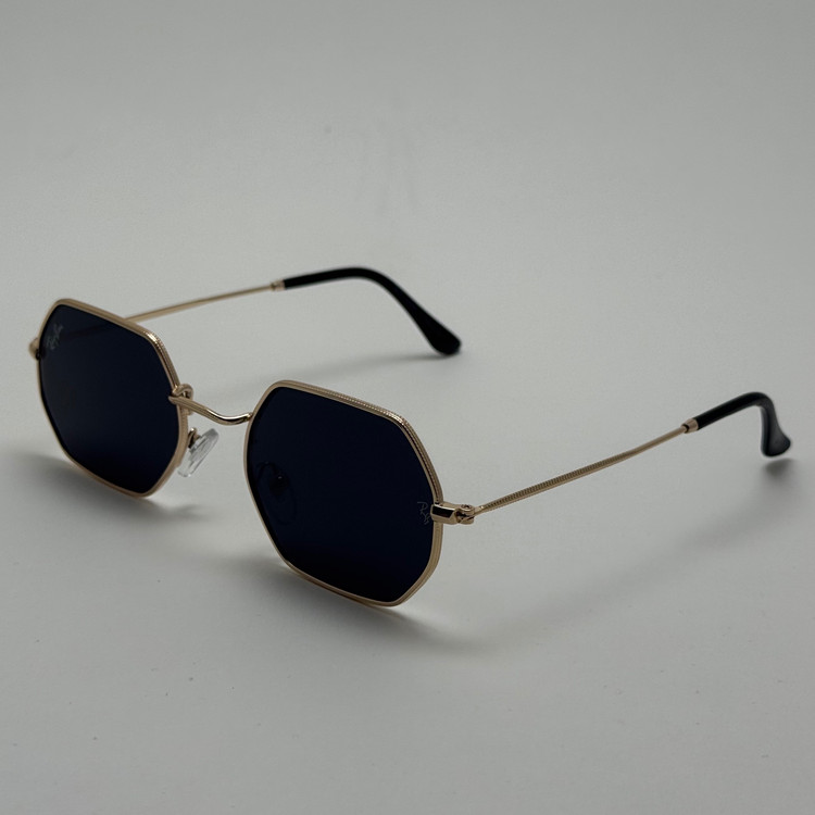 عینک آفتابی ریبن Ray-ban مشکی فریم طلایی کد RB 3556