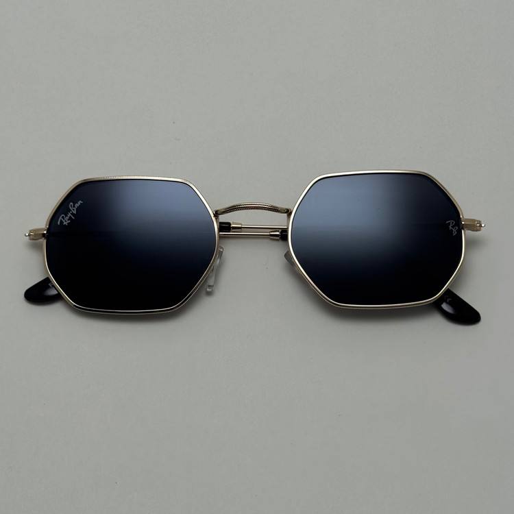 عینک آفتابی ریبن Ray-ban مشکی فریم طلایی کد RB 3556