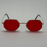 عینک شب ریبن Ray-ban قرمز فریم طلایی کد RB 3556