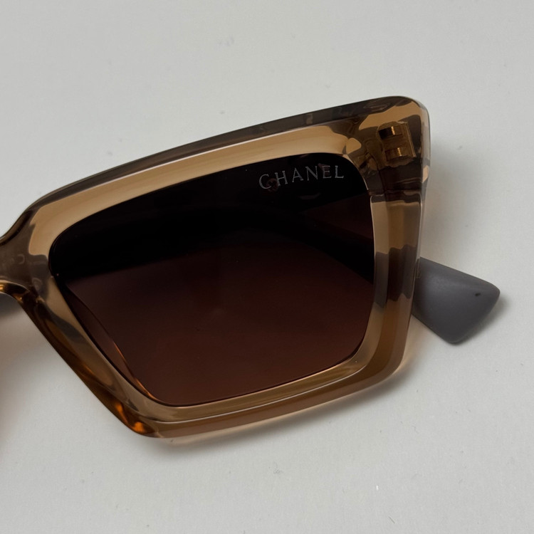 عینک آفتابی زنانه شنل CHANEL عسلی - قهوه ای کم رنگ کد رفرنس 1108 - کیفیت مستر - لولا دوبل (ارسال رایگان)