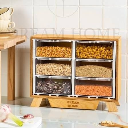 جا ادویه چوبی 6 کشو خونه خاص
